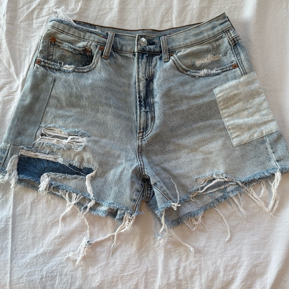 American Eagle Rainbow/ Patchwork Embroidered Jea… - image 1